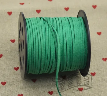 1pc/veliko DIY nakit dodatki, 2.5X1.5 Temno zelena, Južna Koreja plišastih usnje kabel 100 metrov brezplačna dostava