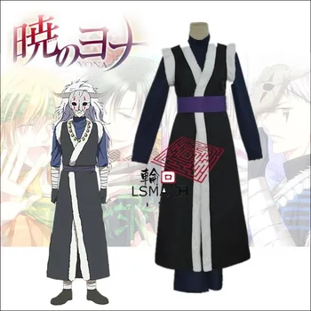 Anime Akatsuki no Yona Shin-Ah Cosplay Kostume Moda Enotno Črno Dnevno Kimono Celoten Sklop, Na Zalogi Ali po Meri-izdelava vseh Velikosti