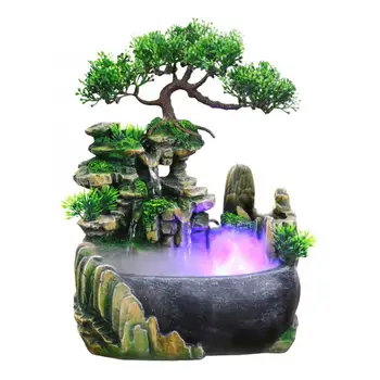 Esin Slap Namizje Vodnjak Zen Meditacija Slap Doma Dekoracijo S Barva Spreminja, LED Luči Spray