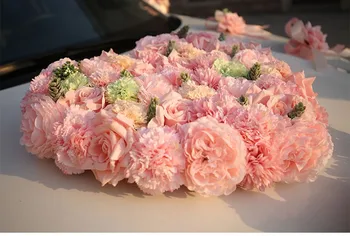 16pcs/set Srcem nosi punčko Svile Rose Ponaredek rastline Vejice Umetne rože Traku Poročni avto cvet nastavite dekoracijo poroke dobave