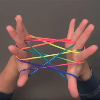 3PCS Otroci Rainbow Barva Tipati Prst Sukanec Vrv Niz Igra Razvojne Igrača BX0D