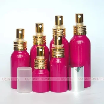 .Brezplačna dostava za visoko kakovost 300 ml aluminijaste steklenice rose pink barvi z zlato, srebrno megla razpršila in kape za kozmetiko