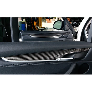 Avtomobilska dodatna oprema 4x Realno Ogljikovih Vlaken Notranja Vrata Trakovi Plošča Pokrov Trim Za BMW X6 F16 15-17 & X5 F15-2017