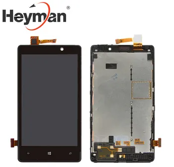 Heyman LCD-Zaslon, Zaslon na Dotik, Računalnike Zamenjava Stekla z Okvirjem za Nokia Lumia 820 z Logotipom Brezplačna dostava