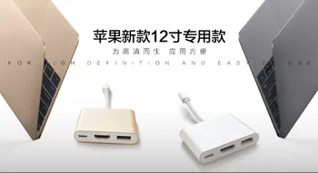 USB-C USB 3.1 Tip C v HDMI / VGA Digitalni AV USB OTG tip-c Ženski Adapter za 12