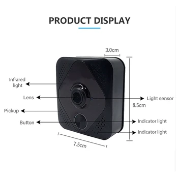 M8 WiFi Smart Video Zvonec Fotoaparat Visual Interkom s Gonge Night Vision IP Vrata Zvonec Brezžični Home Security Kamera