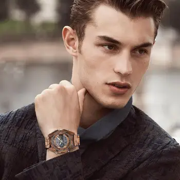 Shifenmei Moške Ure 2020 Luksuzne blagovne Znamke Lesene Gledajo Moški Quartz Šport Ure za Moške LED Militay ročno uro zegarek meski