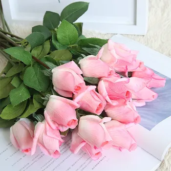 1pcs Sveže Rose Umetno Cvetje Pravi Dotik Rose Cvetje, Doma Okraski za Stranko Poroka ali Rojstni dan Dekoracijo Cvet