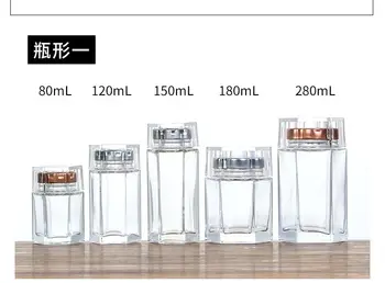 1pcs 280ml vrste Zmogljivosti Kvadratnih Transparentno Steklo Prazne Steklenice Za Spice Medu Matica Posode Tank v Pločevinkah Stekla Jam-jar dekor