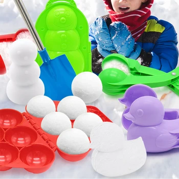 Raca v obliki Snežaka Posnetek Plaz Maker Pozimi Plastični jeziček, Otroci Outdoor Pesek, Sneg Žogo Plesni Igrače Boj Igrača za Otroke, Naključno