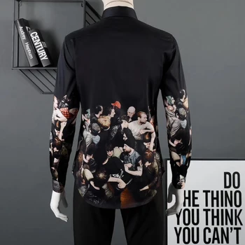 DUYOU Mens Bombaž Majica Moški Obleko Srajco Moških 3D religiozne umetnosti tiskanje Visoke Kakovosti Slim Fit Priložnostne Majice DY2327