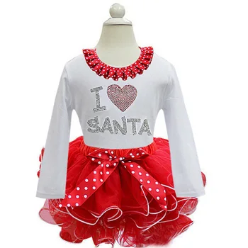 2019 Božič pozimi, Santa dekleta, ki sem ljubezen, santa oblačila obleke z dolgimi rokavi polka dot lok oblačila obleko
