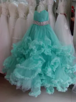 Oblaki led zeleno poroko nove modele Slim Qi Modrc trakovi Diamond Pasu Žogo Obleke poročne obleke z dolgimi vlak Vestido de noiva
