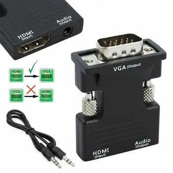 2020 Novo HDMI Ženski Na VGA Adapter Moški Digitalni, Da Za PC Video Pretvornik TV Prenosni računalnik, Projektor Polje Kabel Analogni Avdio H9T2