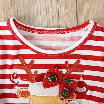 2020 Božič Obleko za Deklice Dolg Rokav Božič Vestidos Baby Girl Obleke Trakovi Chritmas Stranke Obleke Za Dekleta