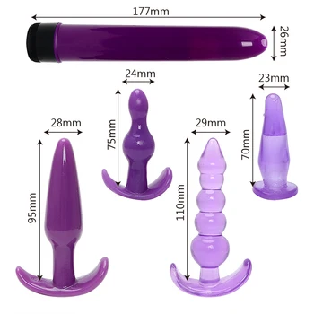 OLO 5Pcs/Set Analni Čep Rit Noge Bullet Vibrator Odraslih Izdelke, Erotično Prostate Massager Spolnih Igrač za Moške, Ženske