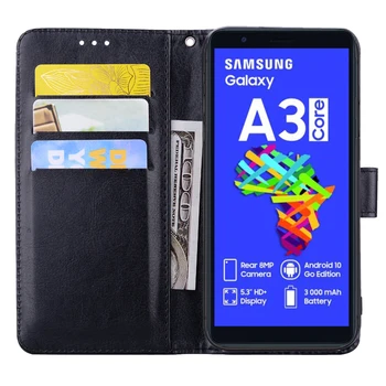 Pokrovček Za Samsung Galaxy A3 Jedro Primeru Telefon Zaščitni Lupini Funda Ohišje Za Samsung A3 Jedro Coque Denarnica Usnje Knjiga Vrečko