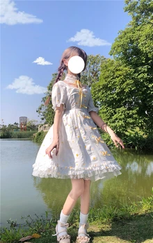Japonski sladko poletje lolita princess oblačenja letnik visoko pasu daizy viktorijanski obleko kawaii dekle gothic lolita op cosplay loli