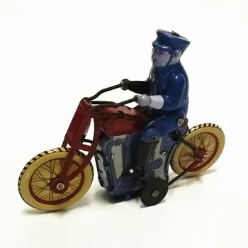 Starinski Slog Tin Igrače Veter Igrače Roboti železa Kovinske Modele za Otroke/Odrasle Doma Dekoracijo Obrti MS459 policist kolesa