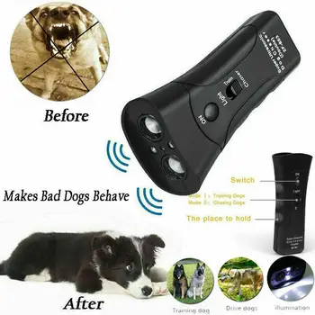 Novo Ultrazvočno Pes Ima Agresivno Napad Psov Repeller hišni Ljubljenčki Trenerjev LED Svetilka Koristno Hišne Oskrbe Psa Usposabljanje Orodja