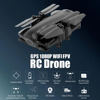 912GS GPS Mini Brnenje s Kamero 1080P širokokotni 5G Wifi FPV 12 minut Letenja Zložljive Višina Držite RC Quadcopter Brnenje