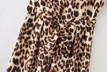 2019 novo novo jeseni seksi leopard, tiskanje lok vezani sashes conjoined hlače modne ženske brez rokavov jumpsuits crossocheilus hlače