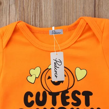 Bučna Tiskanje Vrh Novorojenčka Malčka Malčke Baby Boy Girl Halloween Romper Jumpsuit Playsuits Oblačila Obleko Sunsuit Kostume 0-18 M