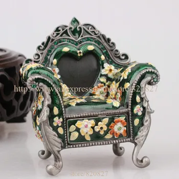 Miniaturni Stol Nakit Trinket Polje Bejeweled Royal Stol Pill Box Stol Je Oblikovan Zbirateljske Nakit Polje Obroč Organizator