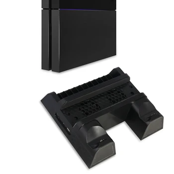 Navpično Stojalo Z Hladilni Ventilator Hladilnika Dual Controller Polnilec za Sony PS4/PS4 Slim/PS4 PRO polnilno Postajo Disk za Shranjevanje Rack
