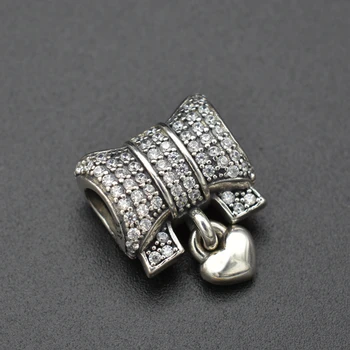 Ustvarjalne bela cirkon lok-vdelan ljubezen obesek pari srebrni nakit obesek
