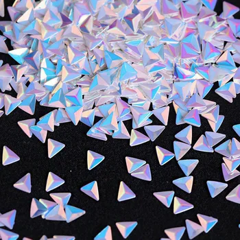 3D Trikotnik Mavrična Bleščice Sequins za Fototerapijo DIY Nail Art Pripomočki