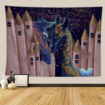 Risanka grad tapiserija, stenske preproge velik konj domu dekor steno stanja spalnica dekoracijo plaži odejo