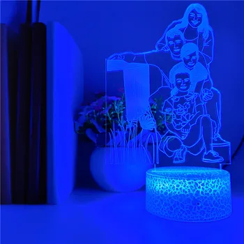 Bluetooth Zvočnik Družinski Portret Prilagajanje 3D Led Nočna 7 Barv po meri, namizne Svetilke za Prijatelja Presenečenje Darilo za Rojstni dan