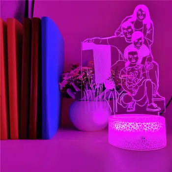 Bluetooth Zvočnik Družinski Portret Prilagajanje 3D Led Nočna 7 Barv po meri, namizne Svetilke za Prijatelja Presenečenje Darilo za Rojstni dan