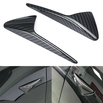 Za Tesla Model X Model S Model 3 2013-2019 Ogljikovih Vlaken Strani Fotoaparata Fender Marker Kritje Strani Mrežico