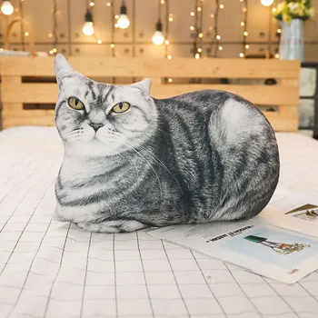 Novo 1pc 50/70 cm Simulacija 3D Plišastih Cat & Tiger Blazine Mehko Polnjene Živali Blazine Kavč Dekor Risanka Plišastih Igrač za Childr