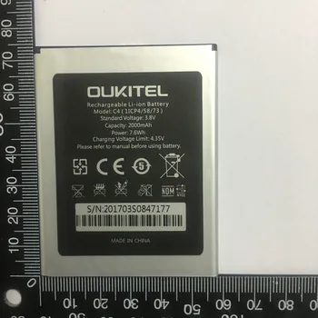 Oukitel C4 Baterije Prvotne 2000mAh Backup Baterije Zamenjava Za Oukitel C4 Mobilni Telefon