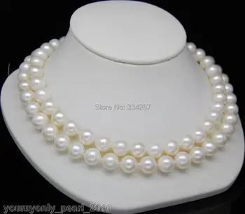 Novih naravnih sladkovodnih biserov 7-8 mm AAA+ white pearl ogrlice 35