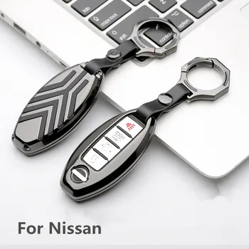 Avto Ključ Primeru Barvni Trak Cinkove Zlitine Daljinsko Fob Lupini Kritje Keychain Auto Dodatki za Nissan Altima GT-R 370Z Listov Infiniti
