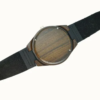 PENGNATATE Bambusa Lesene Watch Moških Ročno Usnje Watchband Šport Ure Za Moško Darilo Vroče Prodaje Natrual črni Les ročno uro