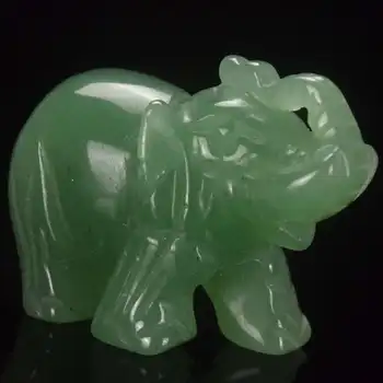 2 palca Najnovejši Aventurine Jade Kamen Hrepenenje Srečni slon Feng Shui Kip Zelen Nov