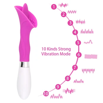 VATINE Jezika Vibrator Ustni Lizanje Klitoris Stimulator 10 Vibracije Načini Ženski Masturbator Erotično Sex Igrače za Ženske