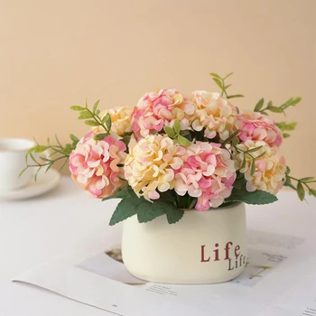 Lončnice Umetno Cvetje Ponaredek Cvetje v Keramike Vaza Umetno Cvetje za Domačo Pisarno Dekoracijo Namizni Dekor
