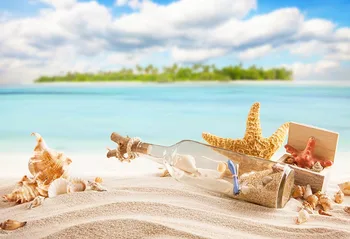 Vinil Modro Nebo, Beli Oblak Fotografija Ozadje Otrok Summer Beach poroka Viseče Steklenico Foto Ozadje
