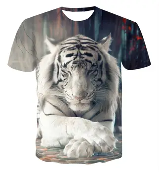 2020 Poletje Nove Moške 3D Tiskanih T shirt Prostem Priložnostne Shortsleeved 3D tiskanih tiger majica Fashion Street hladen kratek rokav