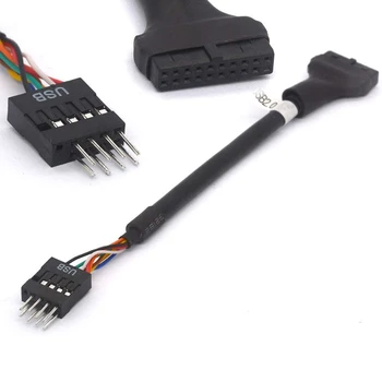 5PCS USB 3.0, 20 Pin matična plošča Glavi Usb 2.0, 9 Pin Adapter Pretvornik-Kabel Moški Ženski za Računalnik PC Adapter Kabel