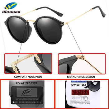 Novi modeli Krog Polarizirana sončna Očala Moški Ženske blagovne Znamke Oblikovalec Moški Ženska sončna Očala Kovinski Okvir vožnje očala Zonnebril