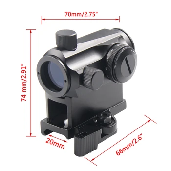 Taktično Optičnih Puška Področje Mini 1X24 Red Dot Sight Področje z QD Quick Release Nastavek za Airsoft, Lov, Streljanje HT5-0039