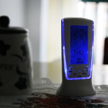 LED Namizne Digitalne Ure Modra Osvetlitev ozadja Temperatura Koledarski Prikaz Dremež Elektronski Alarm Ure za Spalnico Postelji
