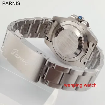 Parnis Poslovnih Luksuzni 40 mm, iz Nerjavnega Jekla primeru Kave Keramične Plošče safirno steklo Samodejno mens watch E997